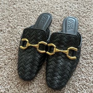 zara black mules
